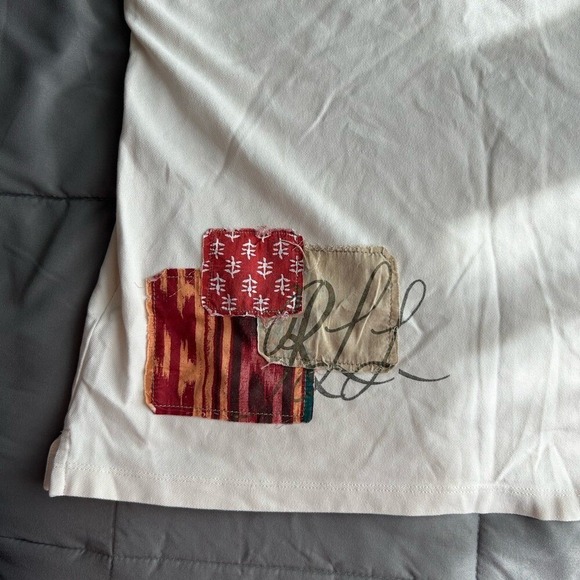 Ralph Lauren Patchwork Plique Polo shirt gold button‎ RLL writing Large - Picture 5 of 9